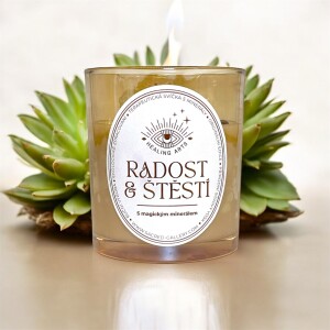 Sójová svíčka - Citrín a kořeněný pomeranč - Radost a štěstí