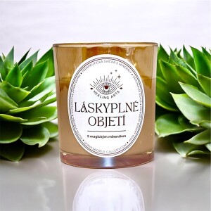 Sójová svíčka - Růženín s růží - Láskyplné objetí