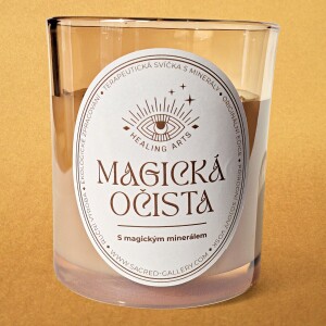 Sójová svíčka - Černý obsidián s Palo Santem - Magická očista