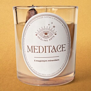 Sójová svíčka - Levandulová s ametystovou špičkou - Meditace