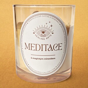 Sójová svíčka - Levandulová s ametystem - Meditace